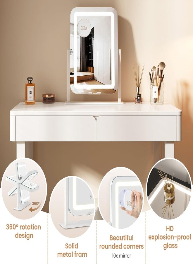 Dripex Lighted Makeup Mirror with Bluetooth Speaker & 12V 2A USB Charging Port, LED Vanity Mirror with Lights 3 Colors Dimmable, 15"x12" with Phone Holder Touch Keys 10X Magnification - Image 5